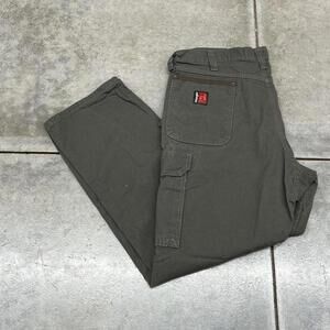 vintage wrangler riggs olive green double knee relaxed fit dungaree cargo pants